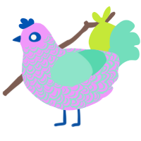 Cotton, a lavender and mint chicken with a double-lace pattern
