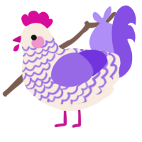 (unnamed), a cream and blurple chicken with a lace pattern