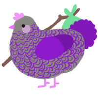 (unnamed), a ash and violet chicken with a double-lace pattern
