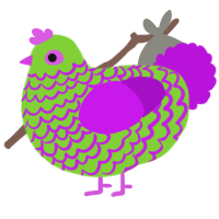 (unnamed), a grass and amethyst chicken with a lace pattern