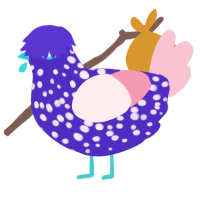 GetInto Hypnosis Mic, a indigo and rose chicken with a speckle pattern