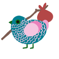 (unnamed), a sea and pink chicken with a lace pattern