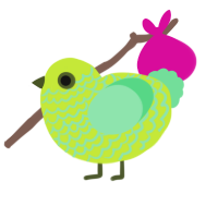 spawk, a lime and spring chicken with a lace pattern