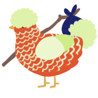 Hi-C Kiwi, a vermilion and apple chicken with a lace pattern