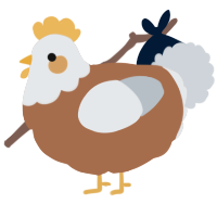 Tiny wiwi, a brown and mist chicken with a head pattern
