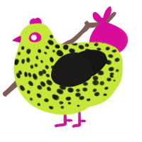 GetInto Hypnosis Mic, a lime and sable chicken with a speckle pattern