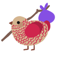 Cranberry, a beige and crimson chicken with a lace pattern