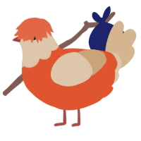 (unnamed), a vermilion and beige chicken with a head pattern