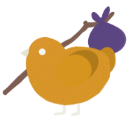 Light, a orange and ochre chicken with a double-lace pattern