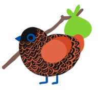 (unnamed), a black and vermilion chicken with a double-lace pattern