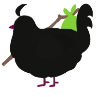 (unnamed), a black chicken with a half-lace pattern