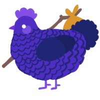 Indigoober, a indigo and navy chicken with a lace pattern