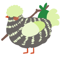 (unnamed), a grey and apple chicken with a bar pattern