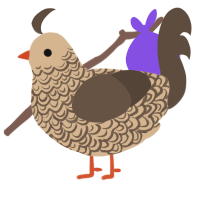 Chocolate Cake, a beige and bark chicken with a double-lace pattern