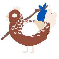 Cocoa foam, a russet and cream chicken with a half-lace pattern