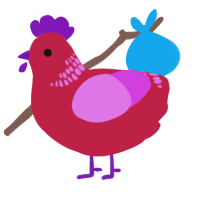 (unnamed), a crimson and orchid chicken with a neck-band pattern