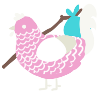 (unnamed), a pink and white chicken with a lace pattern
