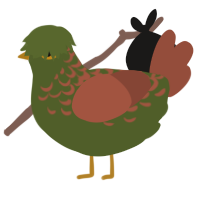 Avocado, a olive and russet chicken with a half-lace pattern