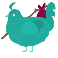 (unnamed), a turquoise chicken with a lace pattern