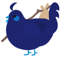 (unnamed), a navy chicken with a lace pattern