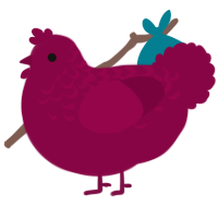 Maroon, a maroon chicken with a half-lace pattern