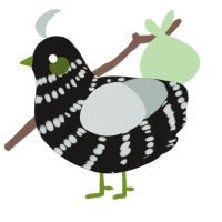 A sable and silver chicken with a bar pattern