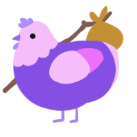 (unnamed), a blurple and lavender chicken with a head pattern