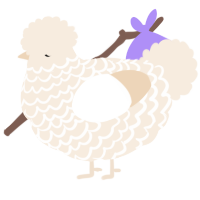 Cream Puff, a cream chicken with a lace pattern