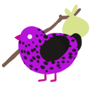 (unnamed), a amethyst and sable chicken with a speckle pattern