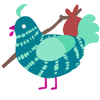 Lilypad, a sea and mint chicken with a bar pattern