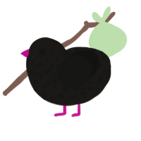 Almost a void, a sable and black chicken with a speckle pattern