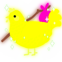 Uranium Glass, a lime and yellow chicken with a lace pattern
