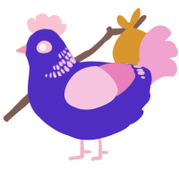 (unnamed), a indigo and pink chicken with a neck-band pattern