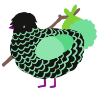 (unnamed), a black and spring chicken with a lace pattern