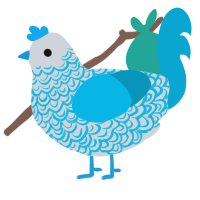 (unnamed), a mist and cerulean chicken with a double-lace pattern