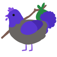 (unnamed), a grey and indigo chicken with a head pattern