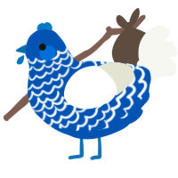 (unnamed), a ultramarine and white chicken with a lace pattern