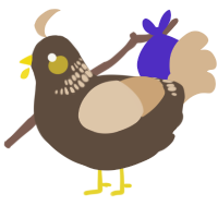 palmyra, a bark and beige chicken with a neck-band pattern