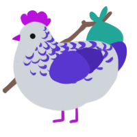 (unnamed), a mist and indigo chicken with a half-lace pattern