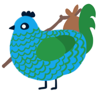 (unnamed), a sky and viridian chicken with a lace pattern