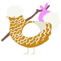 Honeycomb ice cream, a ochre and white chicken with a lace pattern