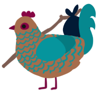 (unnamed), a brown and teal chicken with a lace pattern