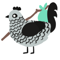 Lupophobia, a silver and sable chicken with a lace pattern