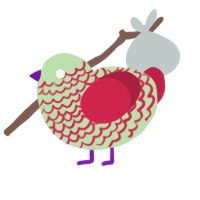 Consecotaleophobia, a gluppy and crimson chicken with a lace pattern