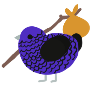 Osmophobia, a indigo and black chicken with a lace pattern