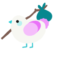Shine, a white and lavender chicken