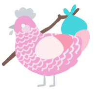 (unnamed), a pink and rose chicken with a lace pattern