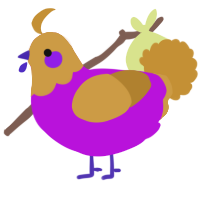 Burrito, a amethyst and gold chicken with a head pattern