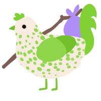 Aceh, a cream and grass chicken with a speckle pattern