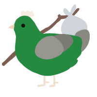 Elias, a viridian and ash chicken